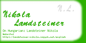 nikola landsteiner business card